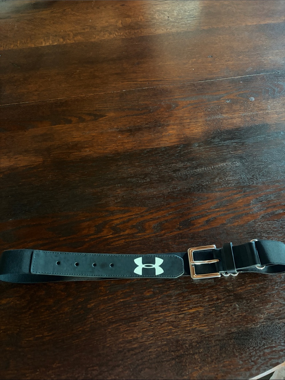 Under Armour Black Belt with White Logo and Metal Buckle